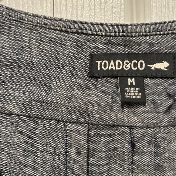 Toad & Co Womens Romper M Dark Blue Tara Hemp Faux Wrap Outdoor GranolaGirl - Picture 4 of 9